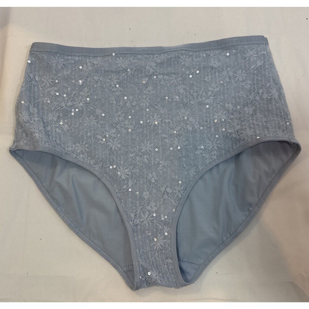 Wild Fable Women’s Large Color Light Blue High-Waisted Sequin Panties Stretch
